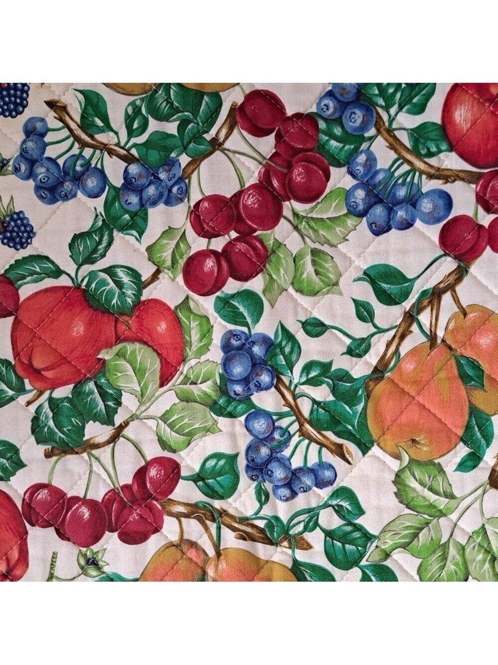 VTG KAY DEE RHAPSODY quilted fruit orchard placements napkins farmhouse USA - Picture 6 of 9